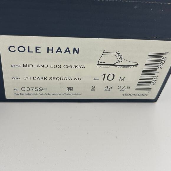 Cole Haan Men's Midland Lug Chukka Boot Size 10 M in Dark Sequoia NEW - Picture 8 of 8